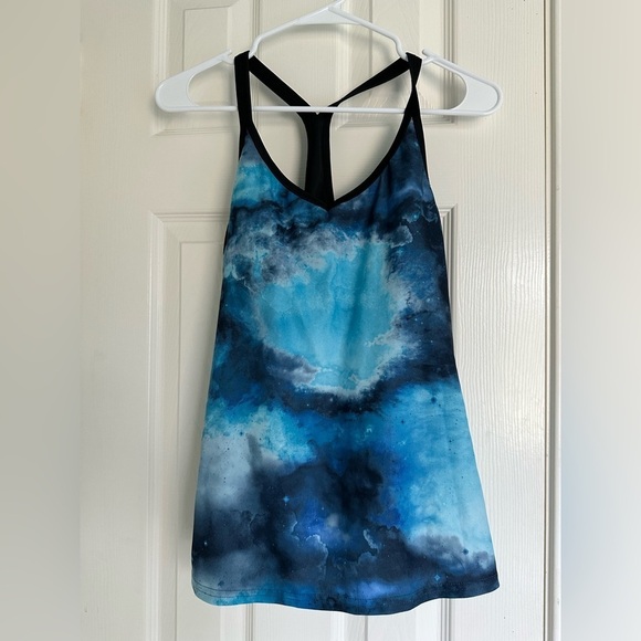 New Balance Tops - New Balance Blue Celestial Racer Back Tank Top size large Made in USA